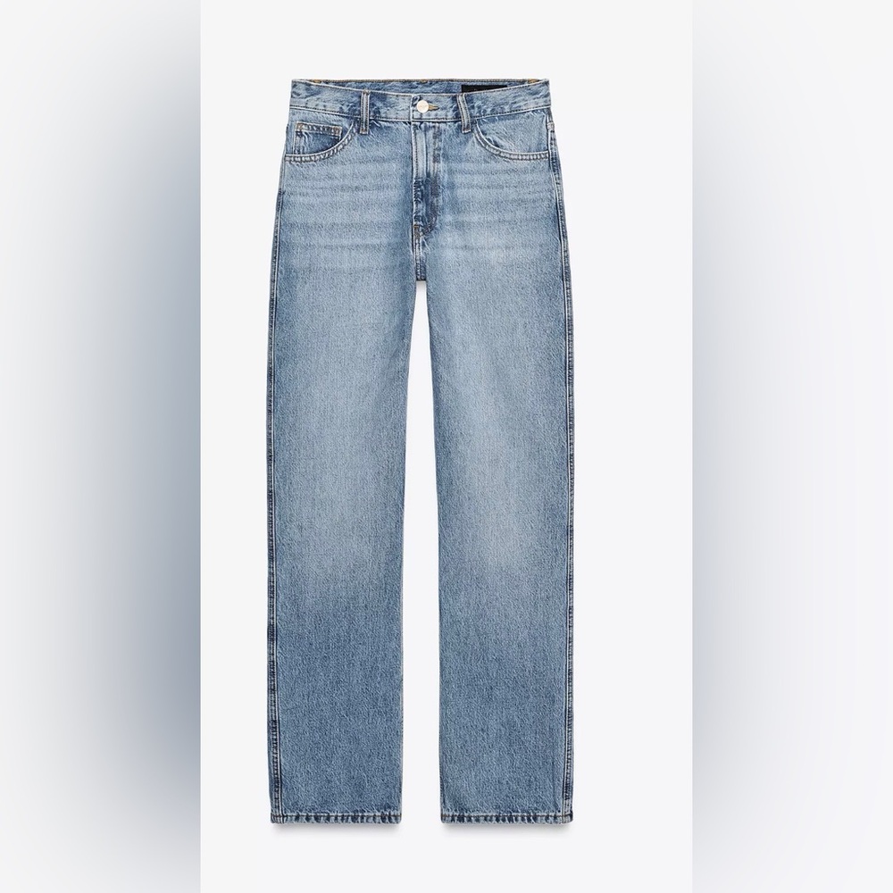 Zara ZW Collection High Waist Straight Leg Jean Denim 32” Inseam